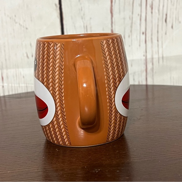 GALERIE SOCK MONKEY MUG Brown Monkey Face Mug 2 handles - Picture 3 of 8